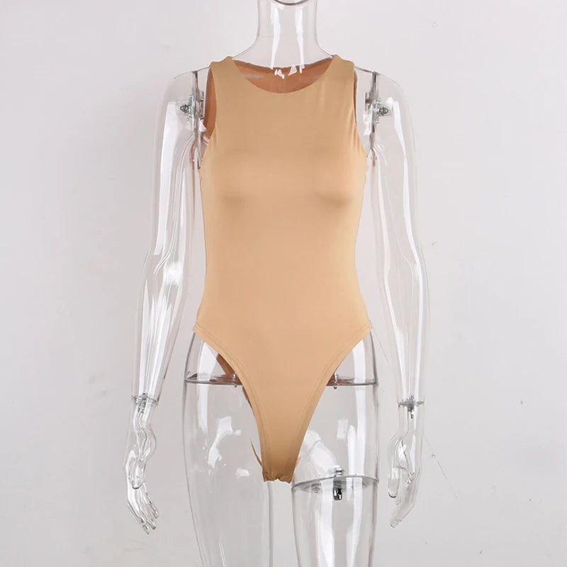 O Cuello Verano Body Sexy Sin Mangas Mujeres Hombro Cuerpo Tops Streetwear Blanco Monos Traje De Ropa Superior Catsuit Tamaño