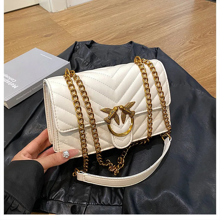Embroidered Mini Chain Crossbody Bag