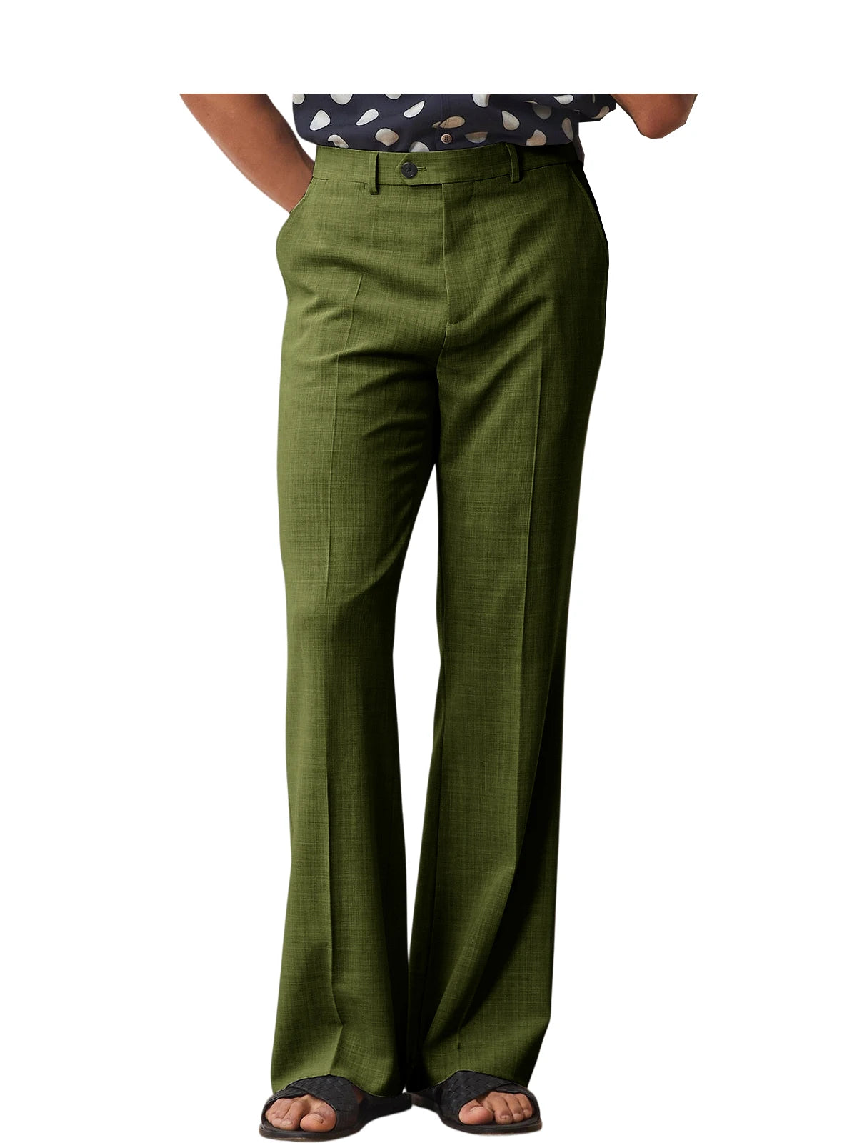 Wide-Leg Linen Trousers, High Waist