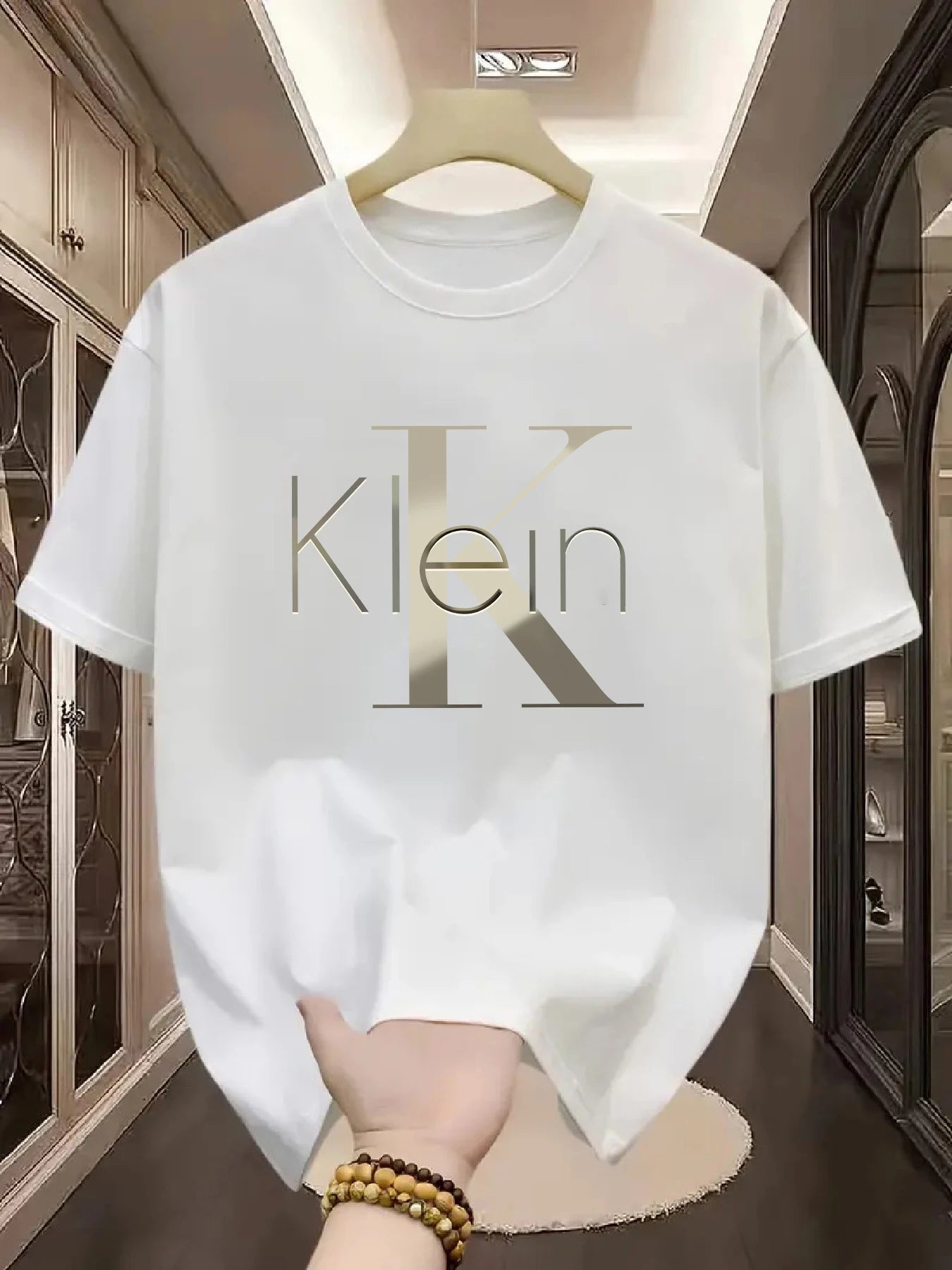 Metallic Graphic Tee, 100% Cotton