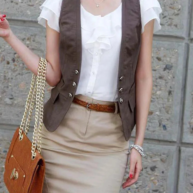 Chiffon Ruffle-Sleeve Blouse