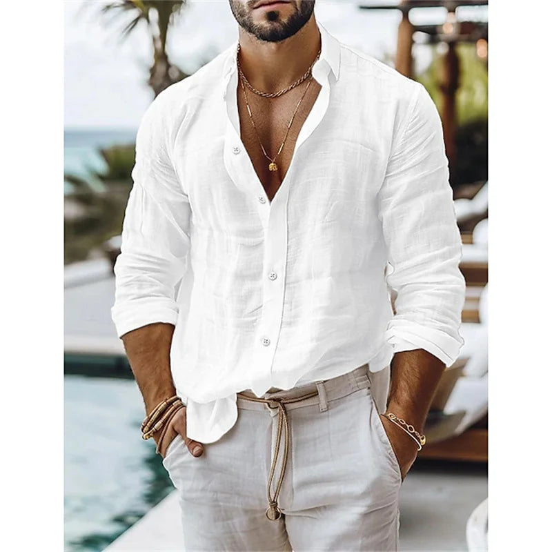 Cotton-Linen Button Shirt