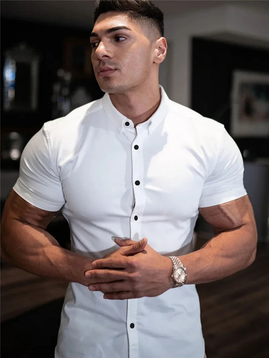 Camisa De Manga Corta a La Moda De Verano Para Hombre, Camisa De Vestir Informal De Negocios Social Para Hombre, Ropa Deportiva De Marca Para Hombre