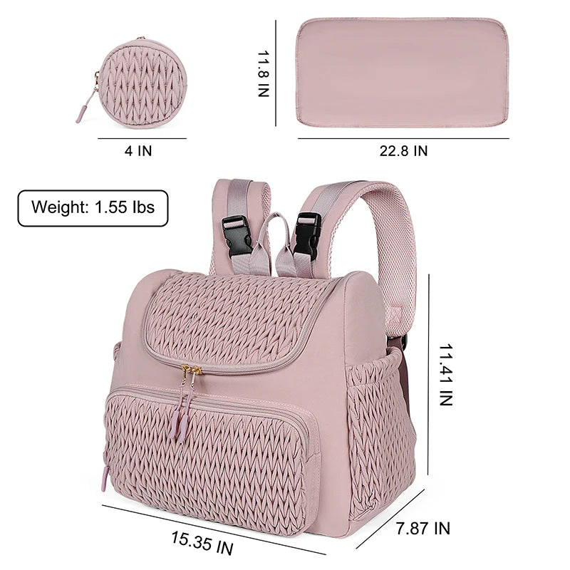 Buylor Large Capacity Mom Backpack Fashion Backpack for Mothers Baby Stroller Hanging Bag Mommy Totes Outdoor Travel Backpack