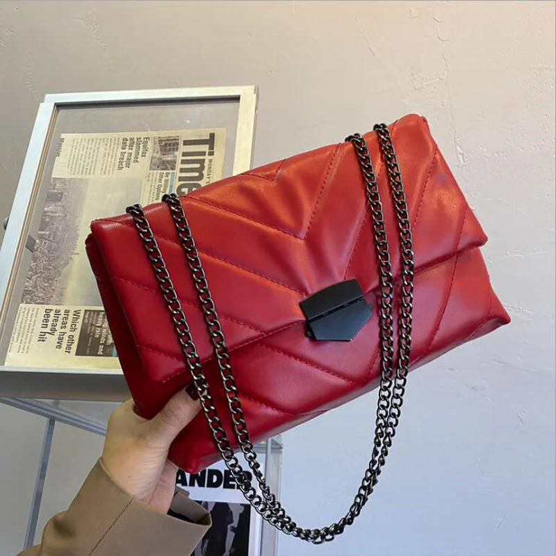 Bolsos Cruzados Con Cadena Para Mujer, Bolso De Hombro Simple, Bolsos De Diseñador, Bolsos De Mensajero De Cuero PU, Moda Informal, Nuevo