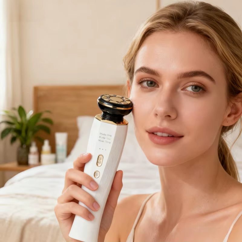 Escultor Facial de Fototerapia y Microcorrientes: Masajeador Térmico Integral con Carga USB