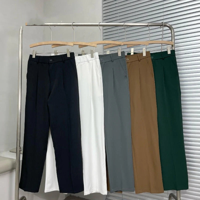 Pantalon Homme Élégant À Jambes Larges – Pantalon De Costume Oversize