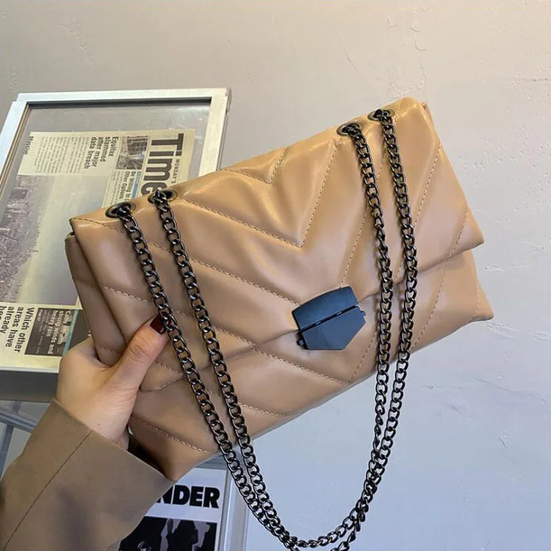 Bolsos Cruzados Con Cadena Para Mujer, Bolso De Hombro Simple, Bolsos De Diseñador, Bolsos De Mensajero De Cuero PU, Moda Informal, Nuevo