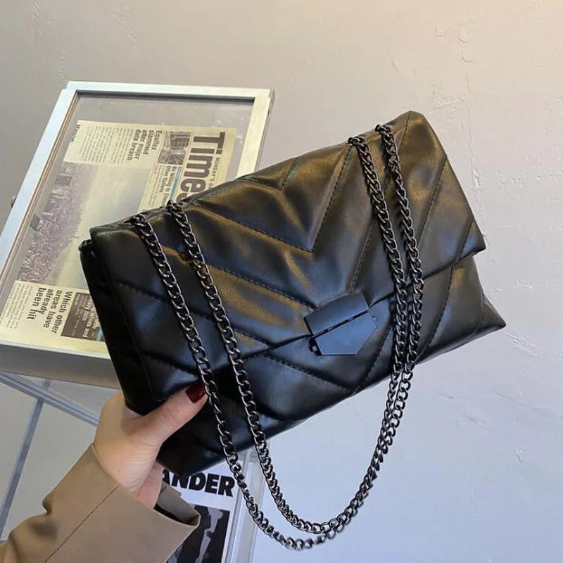 Bolsos Cruzados Con Cadena Para Mujer, Bolso De Hombro Simple, Bolsos De Diseñador, Bolsos De Mensajero De Cuero PU, Moda Informal, Nuevo