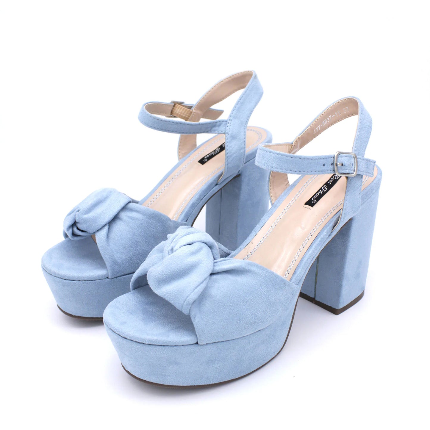 High-Heeled Suede Sandals with Ankle Strap