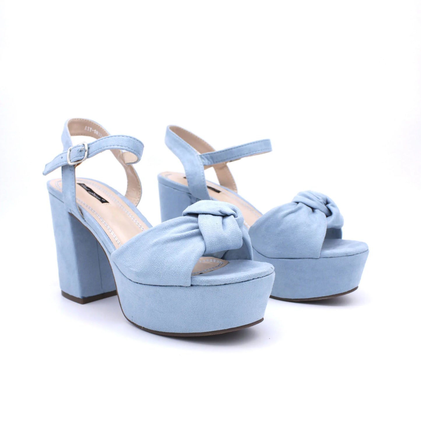 High-Heeled Suede Sandals with Ankle Strap
