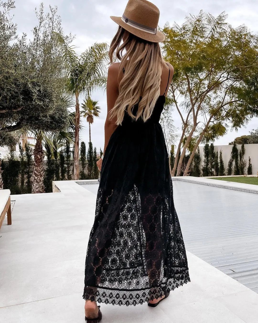 Lace V-Neck Sleeveless Romper