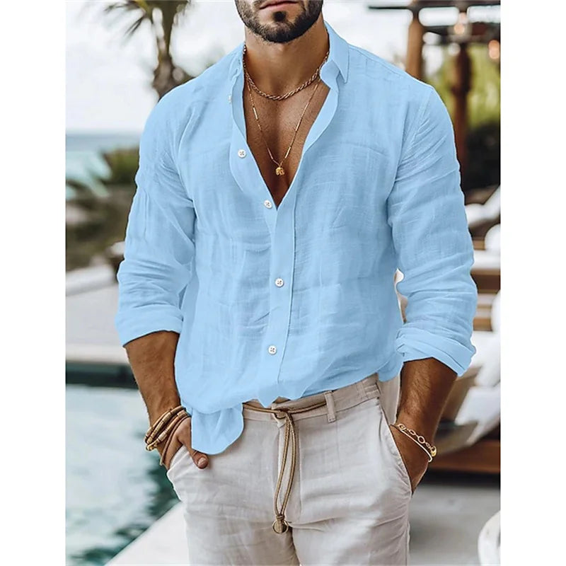 Cotton-Linen Button Shirt