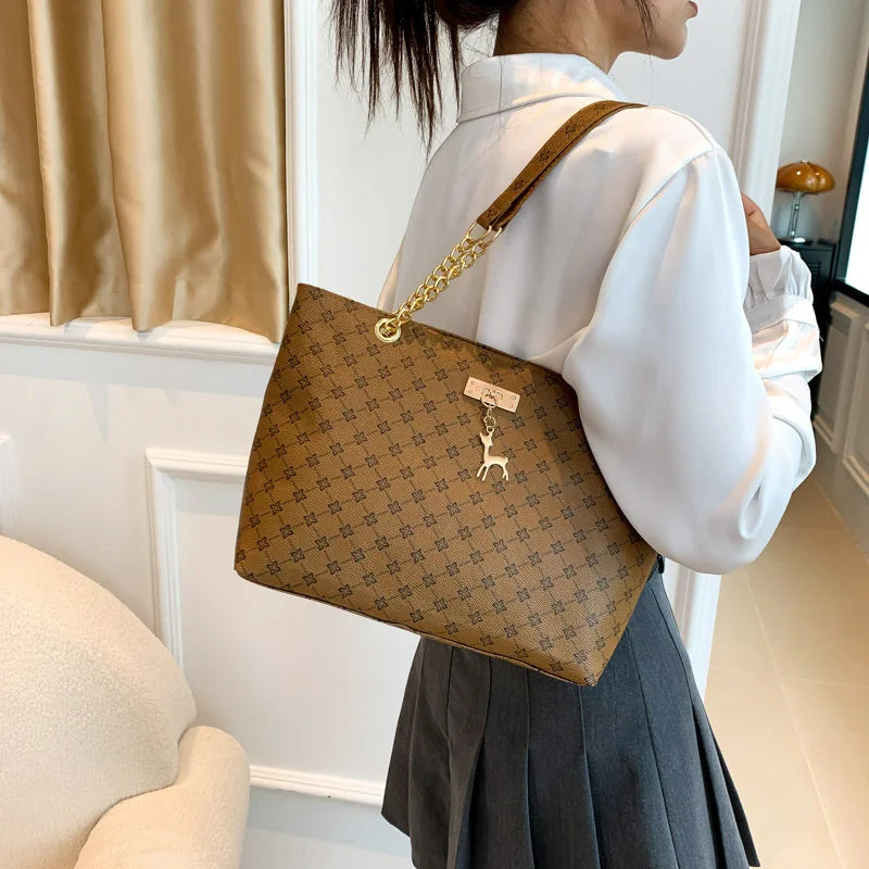 Soft Leather Tote Bag, Large Capacity