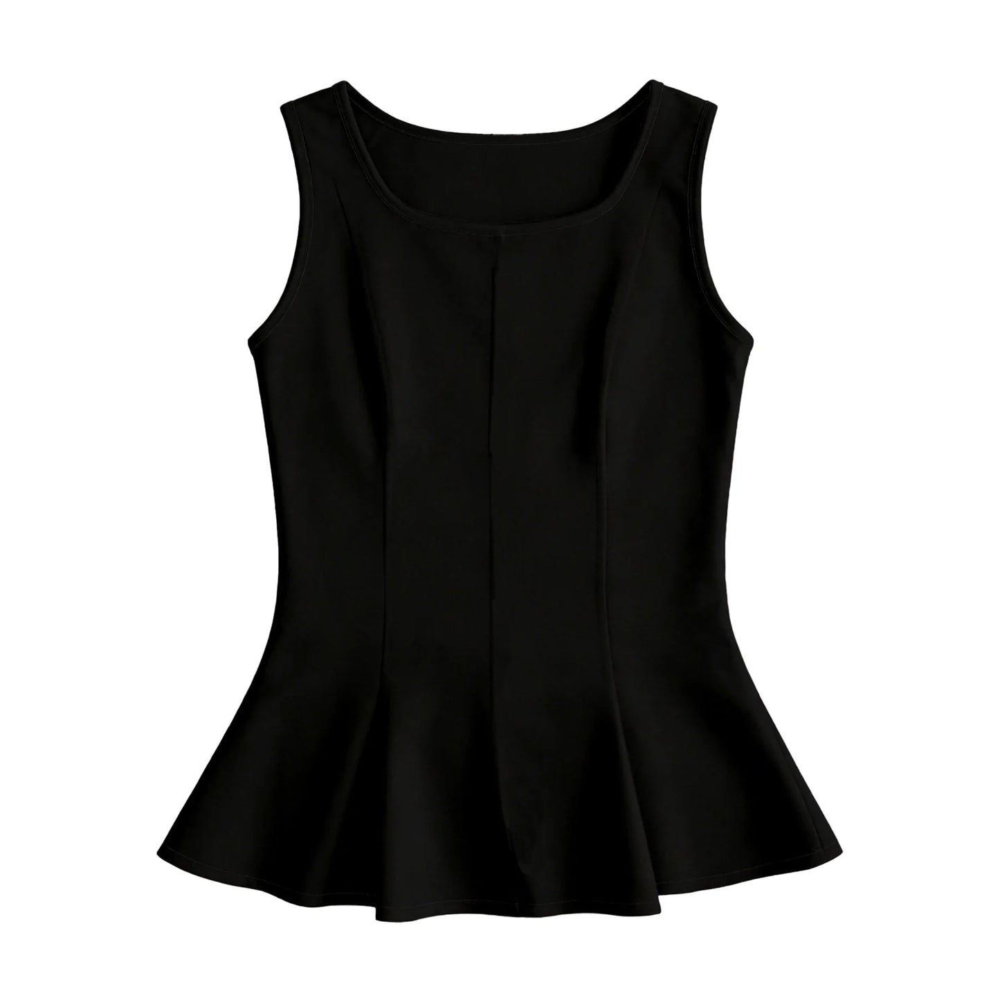 Satin Peplum Tank Blouse