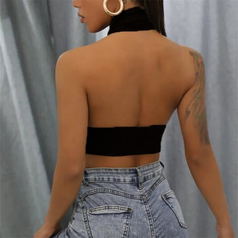 Y2K Halter Backless Tank Top