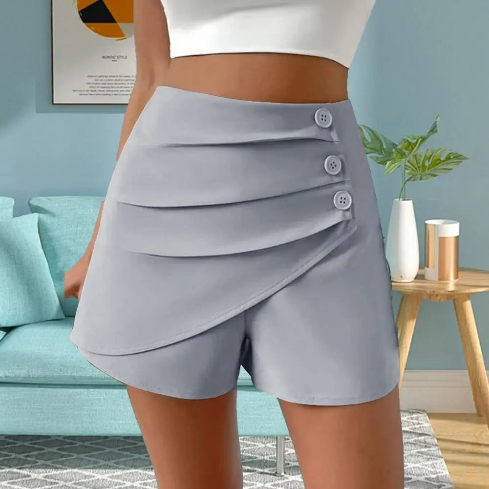 High Rise Ease Shorts — Women's Plain High Waist Shorts