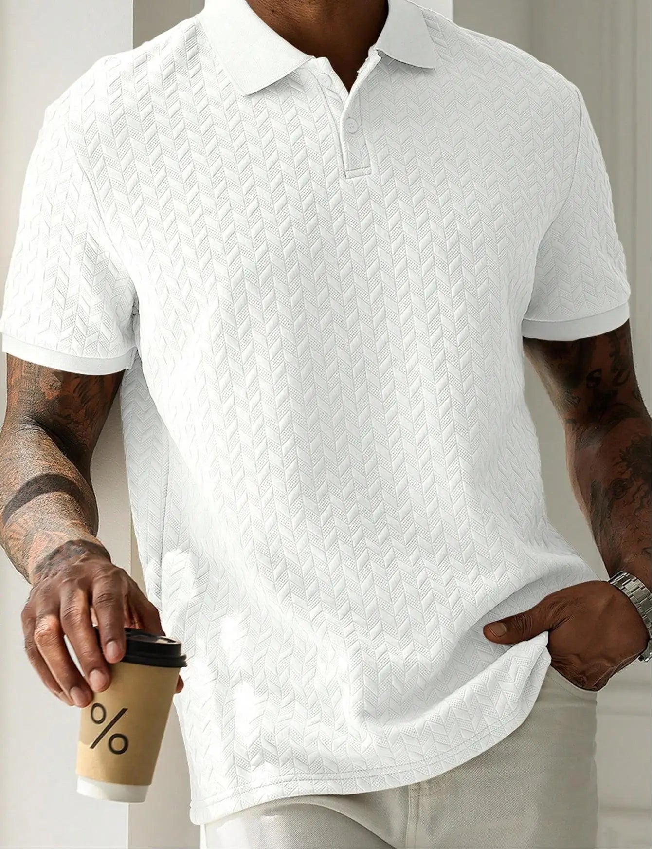 Plaid Casual Collar Polo Shirt