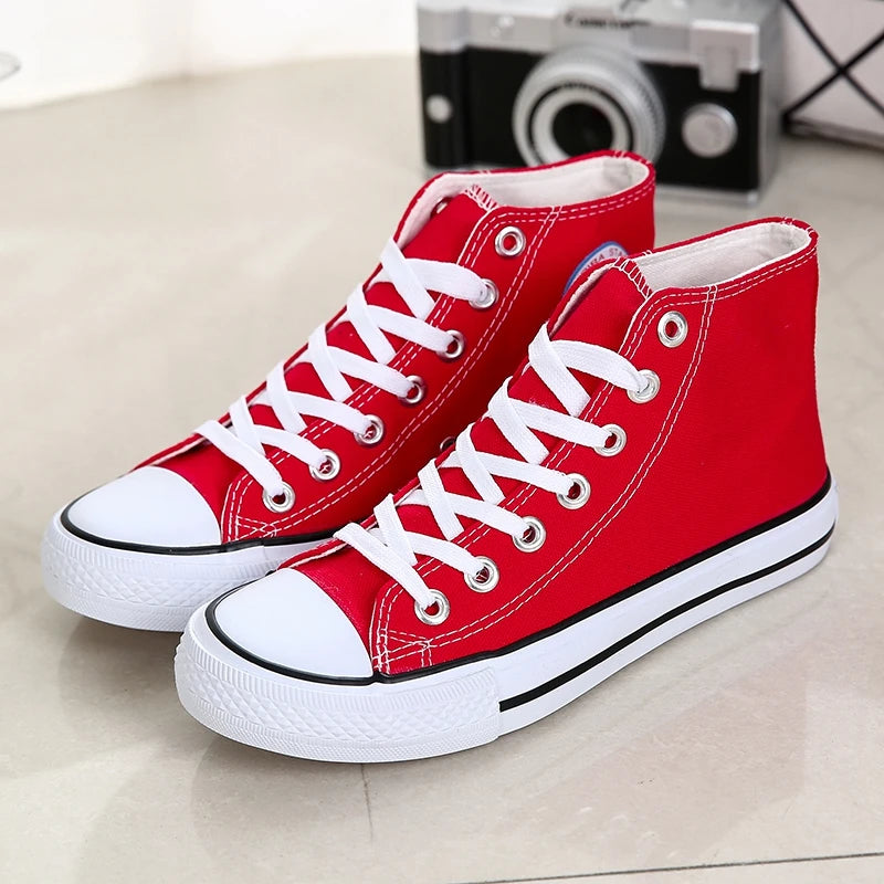 High-Top Leather Sneakers, Non-Slip