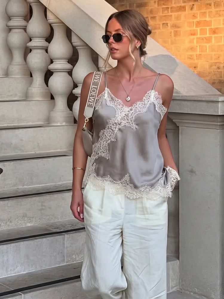 Lace V-Neck Camisole Top