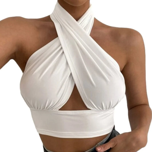 Y2K Halter Backless Tank Top