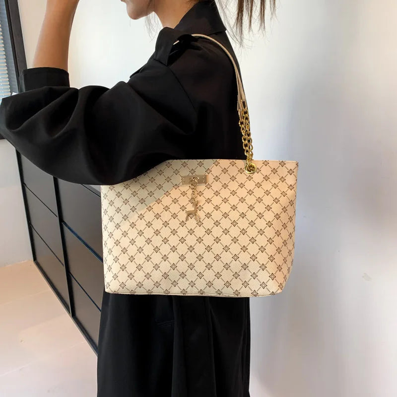 Soft Leather Tote Bag, Large Capacity
