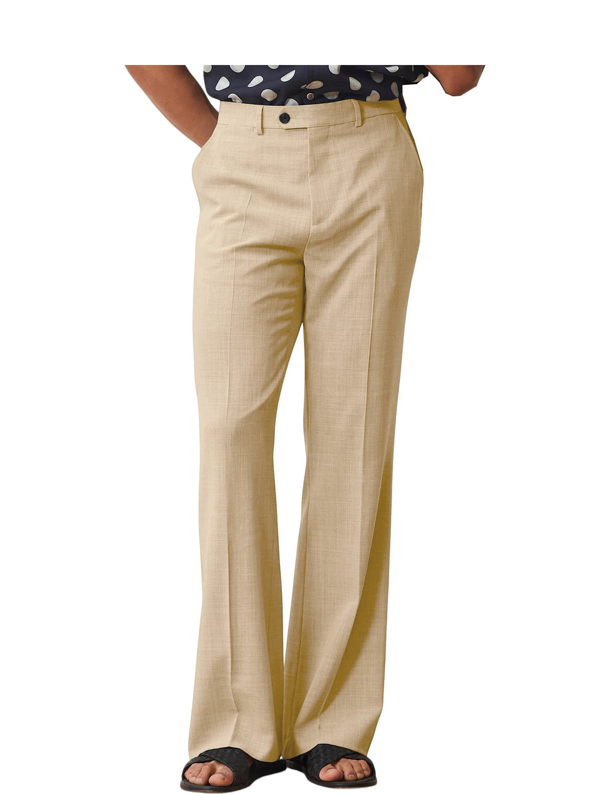 Wide-Leg Linen Trousers, High Waist