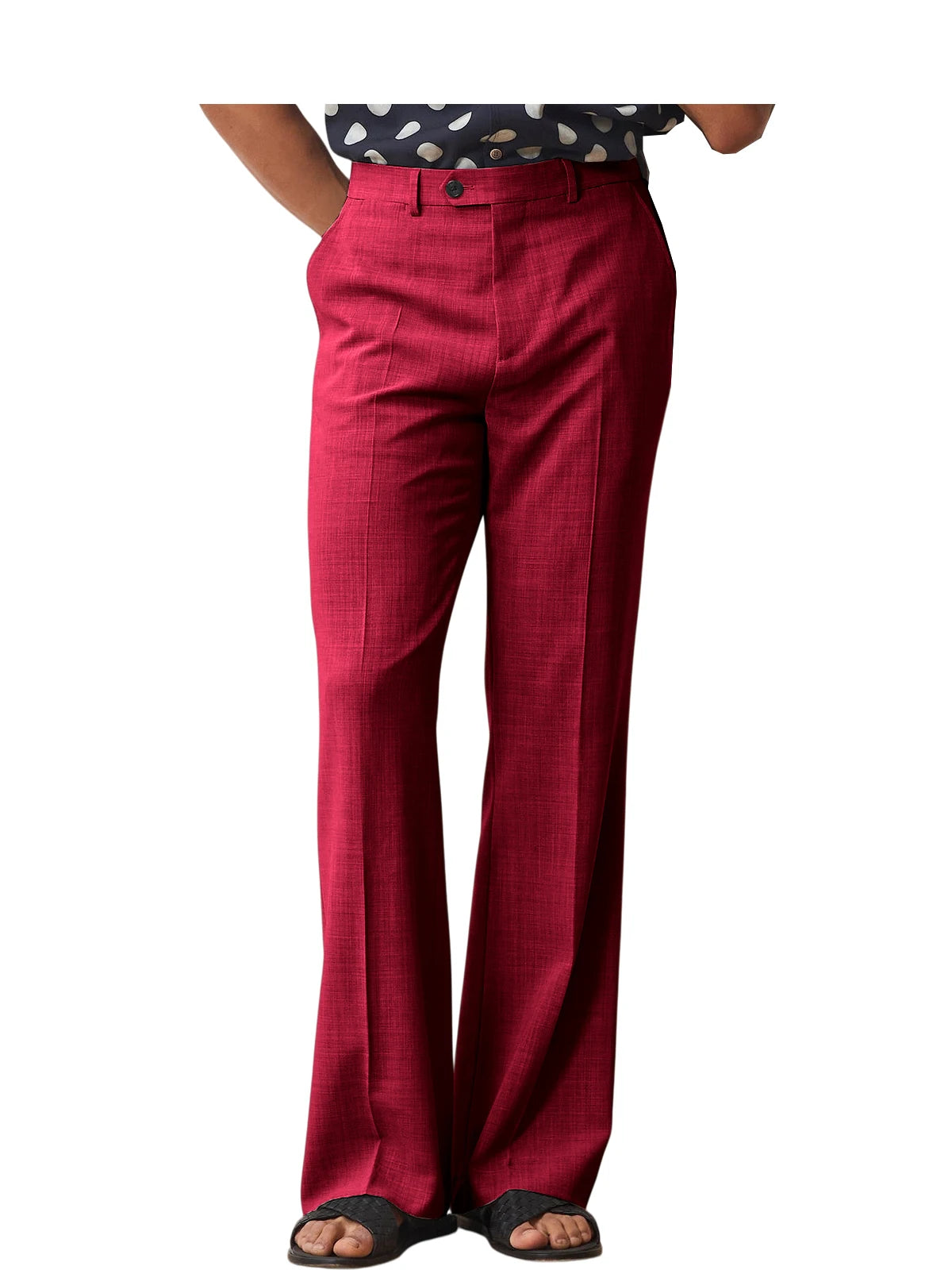 Wide-Leg Linen Trousers, High Waist