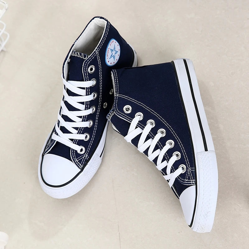 High-Top Leather Sneakers, Non-Slip