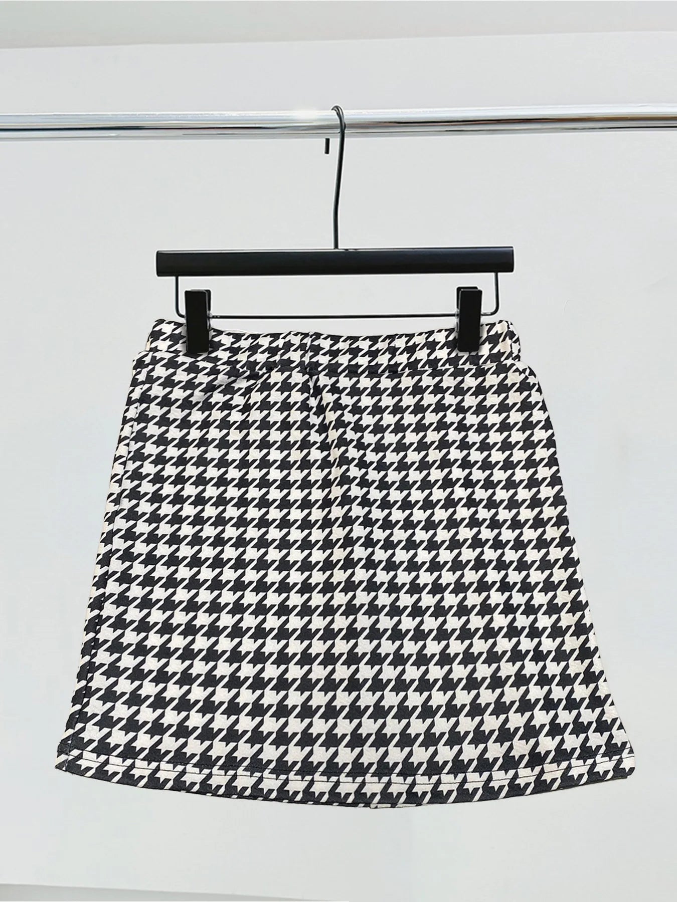Elastic Waist Mini Skirt, Plaid