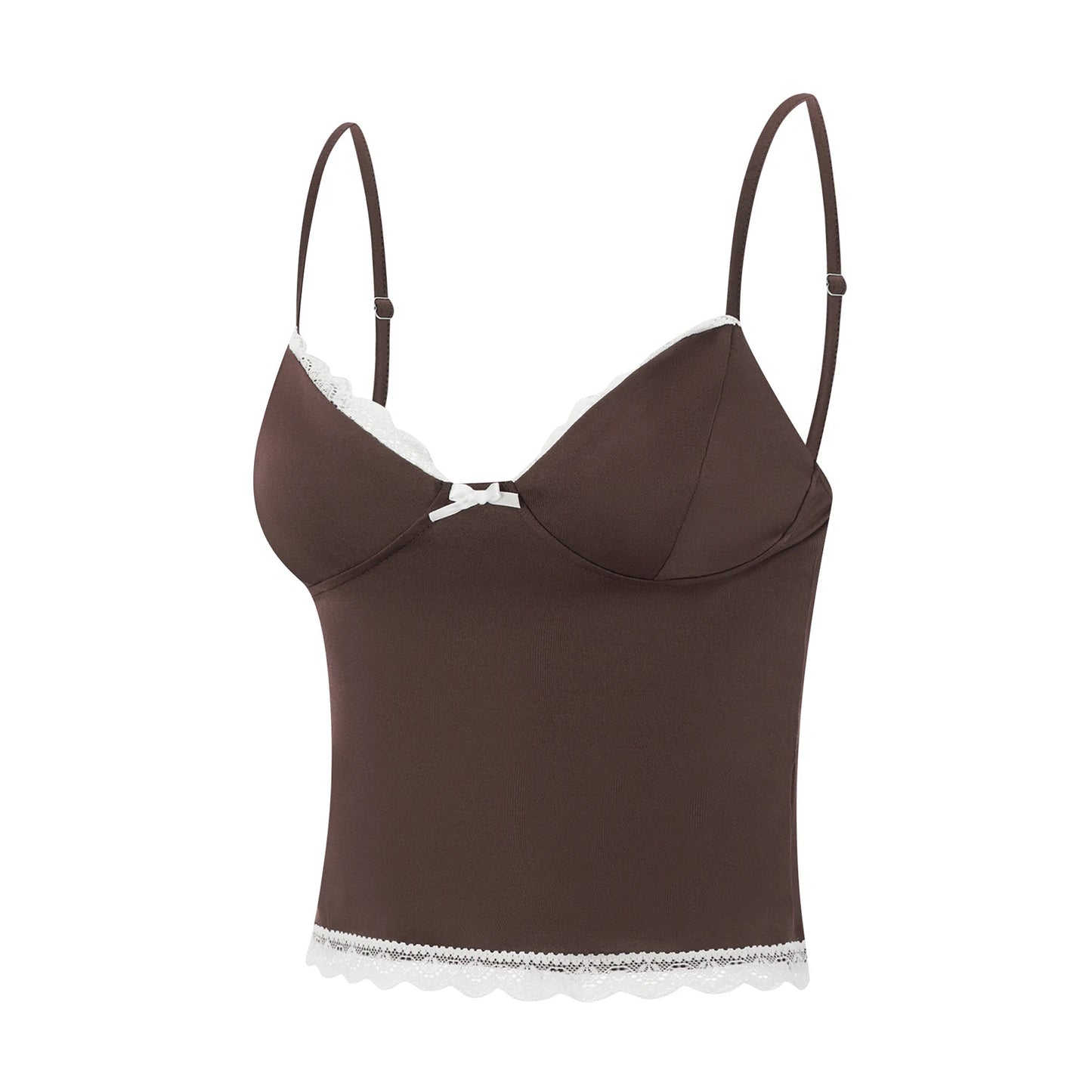 Lace-Trim Backless Cami Crop Top