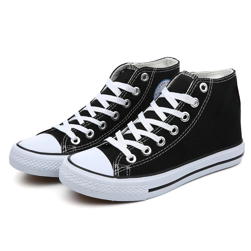 High-Top Leather Sneakers, Non-Slip