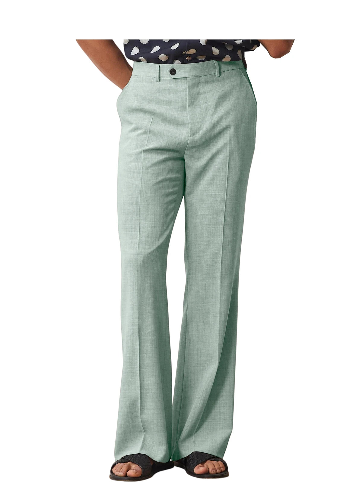 Wide-Leg Linen Trousers, High Waist