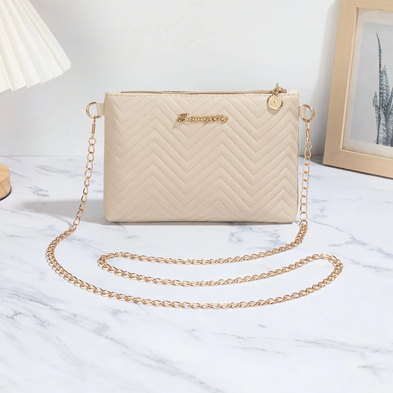 Quilted Chain Crossbody Bag