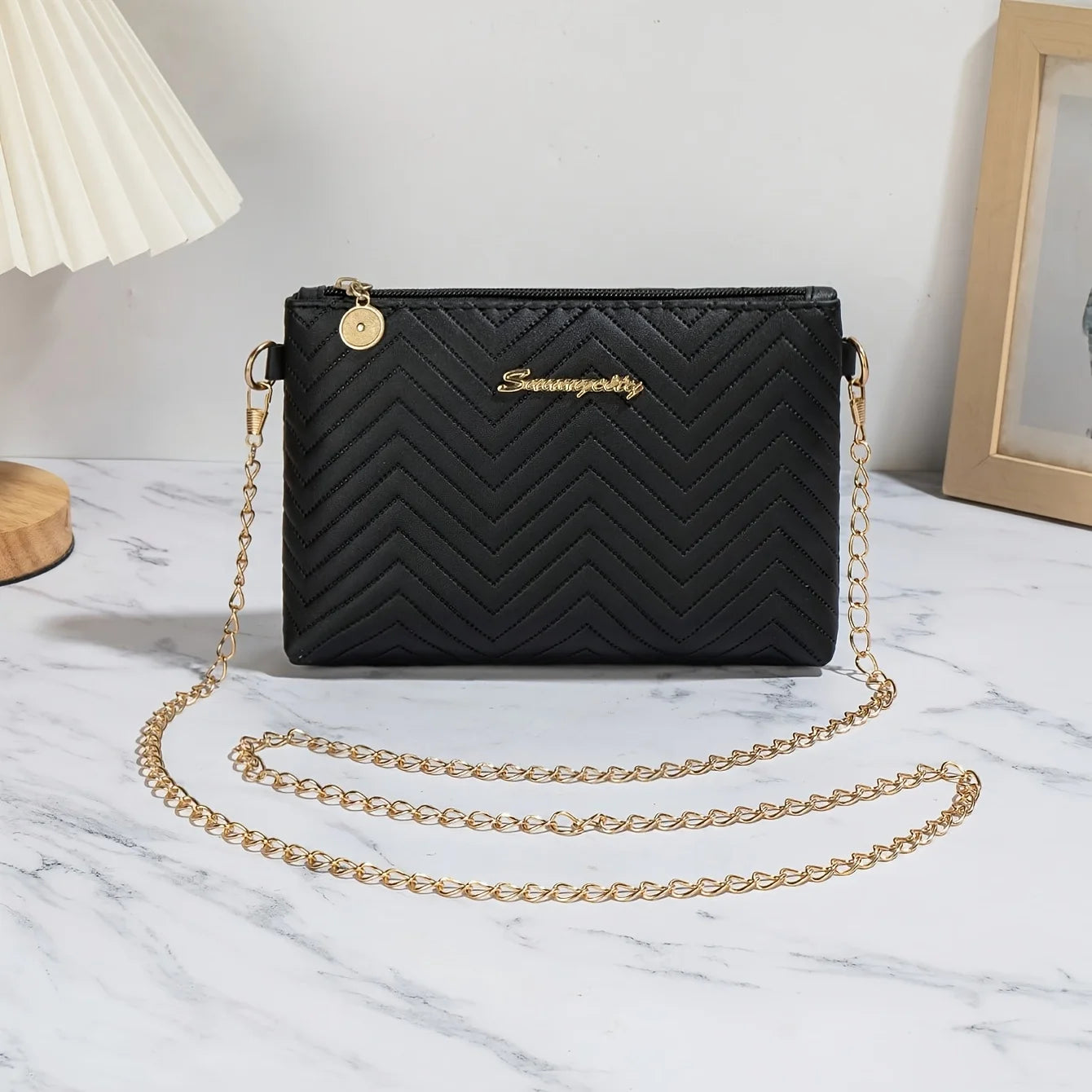 Quilted Chain Crossbody Bag
