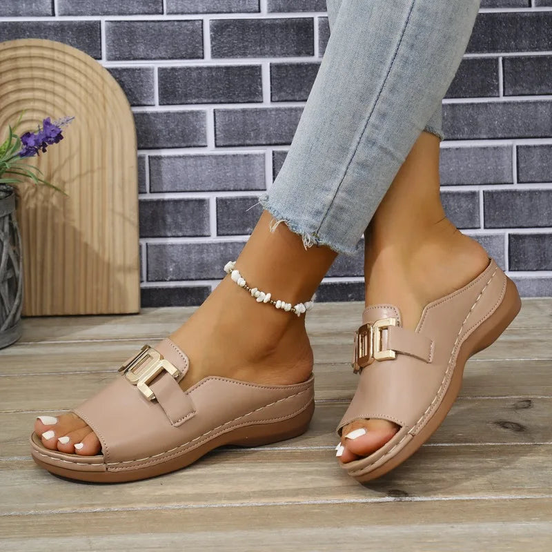 Buckle Fish-Mouth Platform Sandals