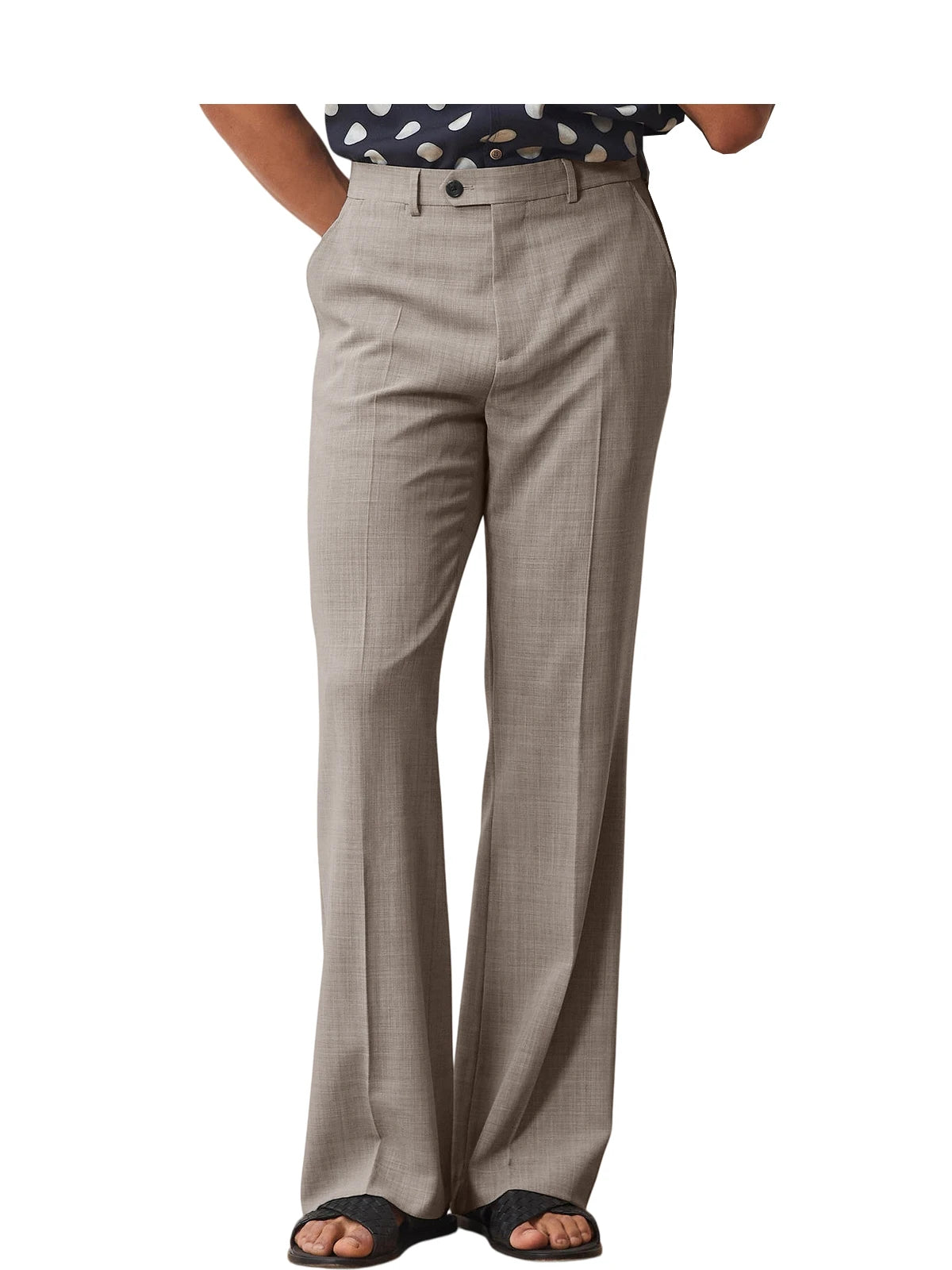 Wide-Leg Linen Trousers, High Waist