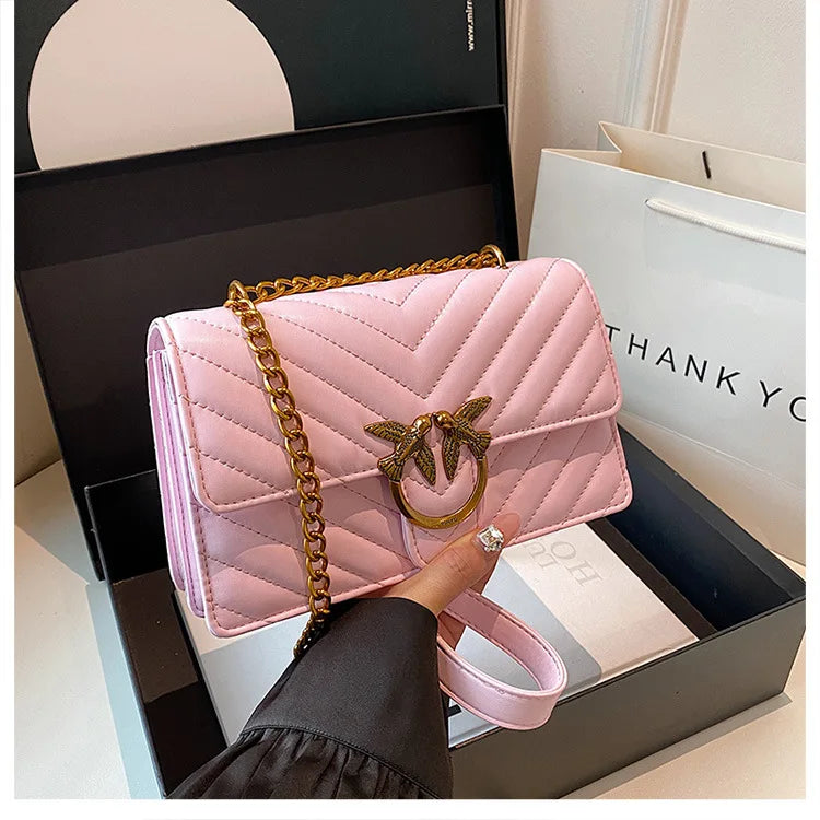 Embroidered Mini Chain Crossbody Bag