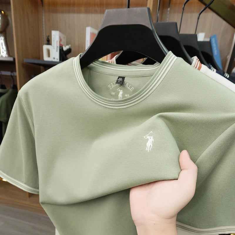Embroidered Cotton Tee, Relaxed Fit