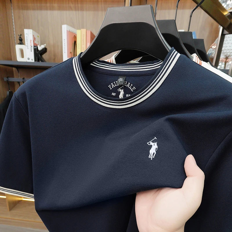 Embroidered Cotton Tee, Relaxed Fit