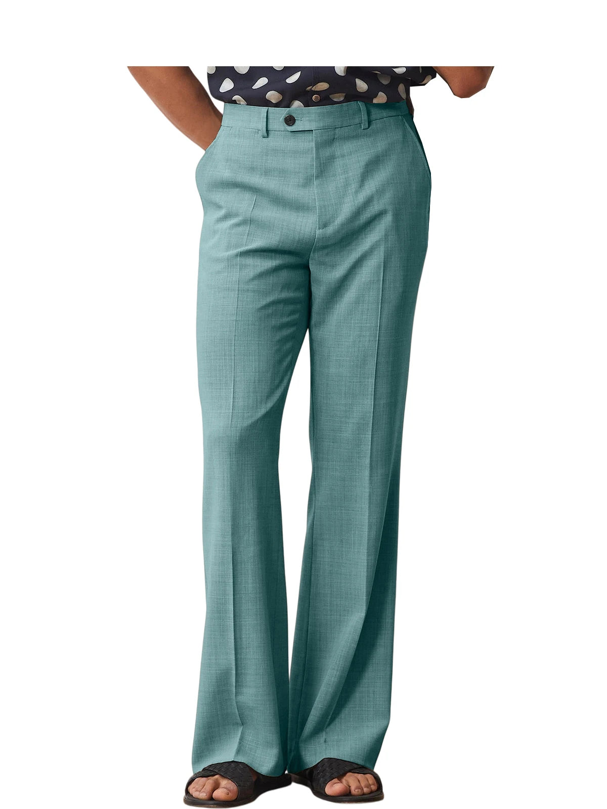Wide-Leg Linen Trousers, High Waist
