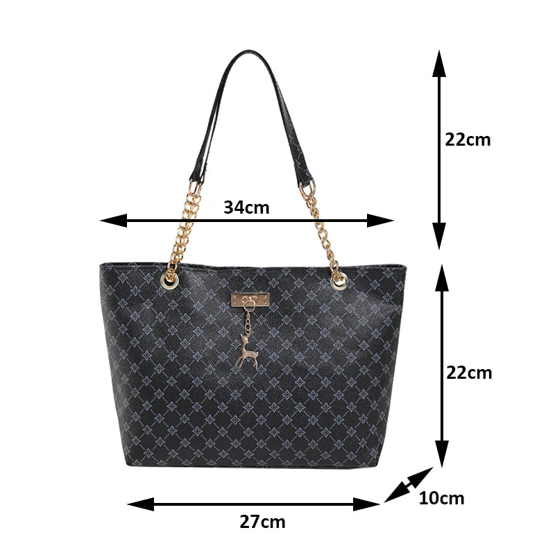 Soft Leather Tote Bag, Large Capacity