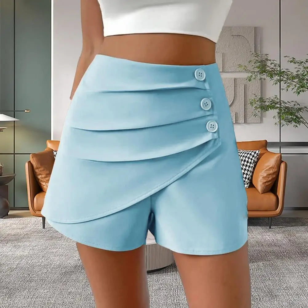 High Rise Ease Shorts — Women's Plain High Waist Shorts