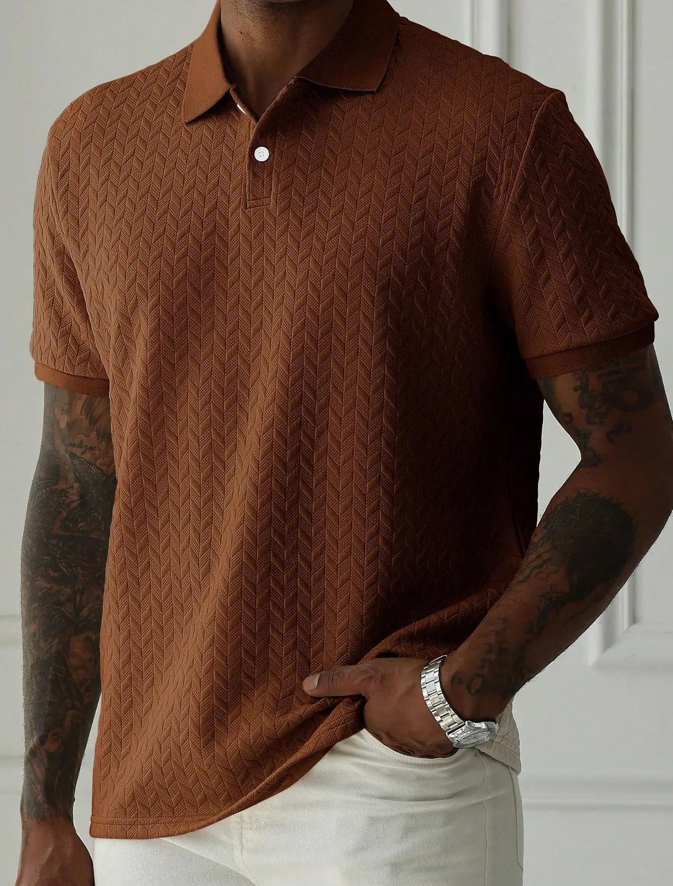 Plaid Casual Collar Polo Shirt