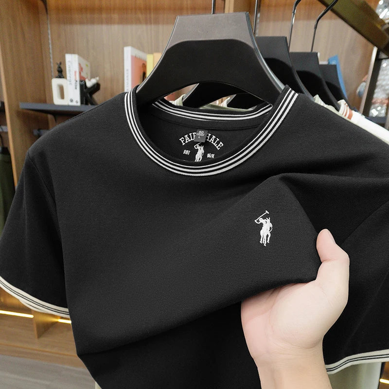 Embroidered Cotton Tee, Relaxed Fit