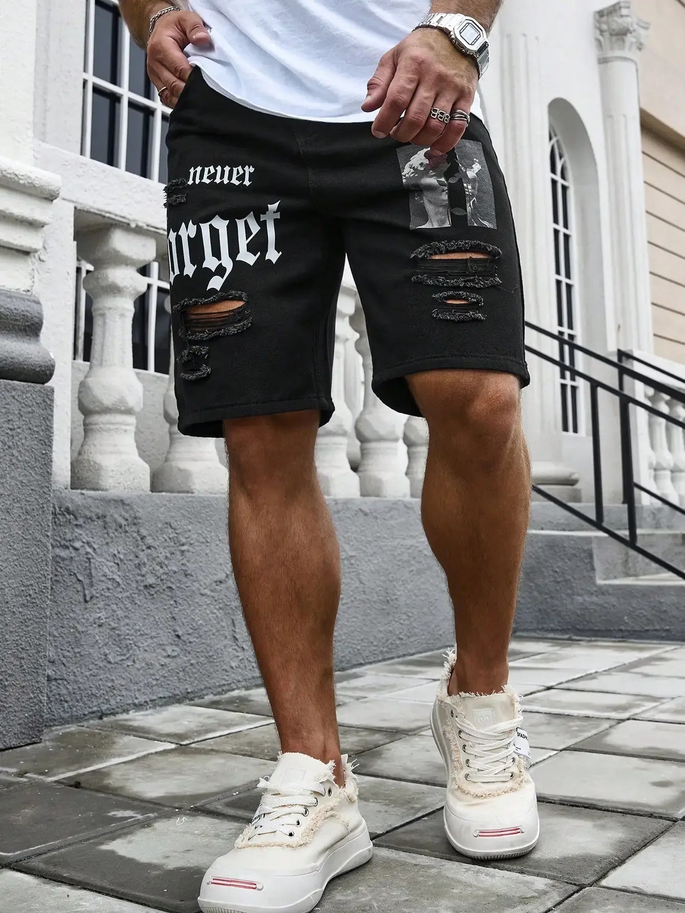 Stretch Denim Shorts, Streetwear Fit