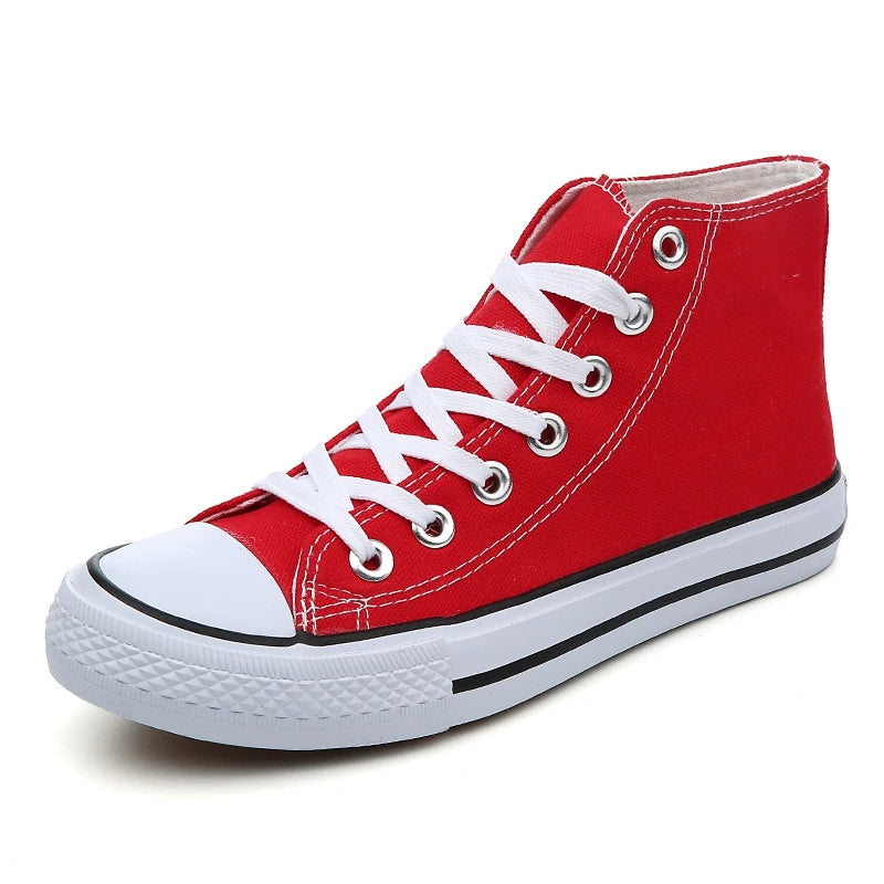 High-Top Leather Sneakers, Non-Slip
