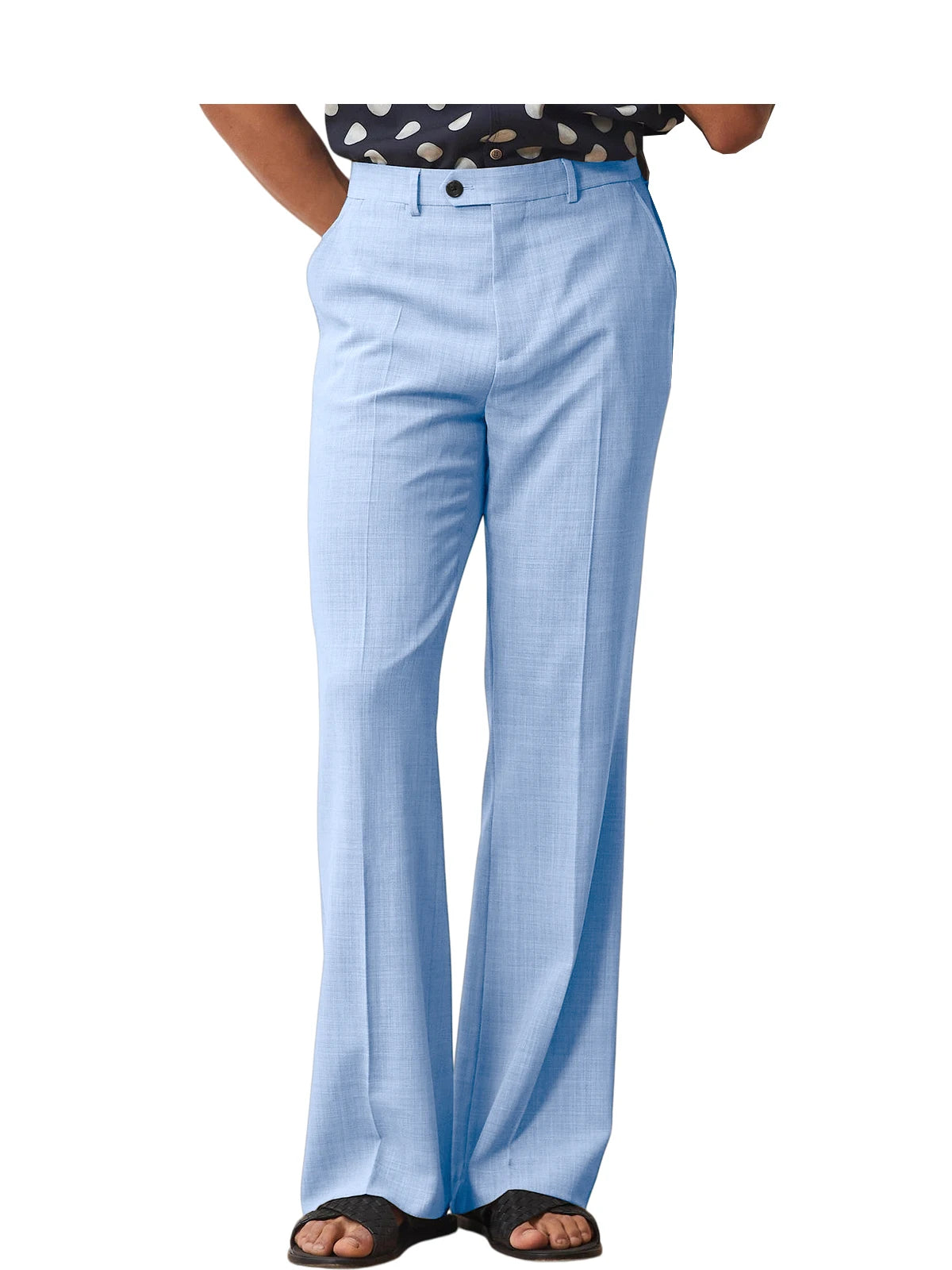 Wide-Leg Linen Trousers, High Waist