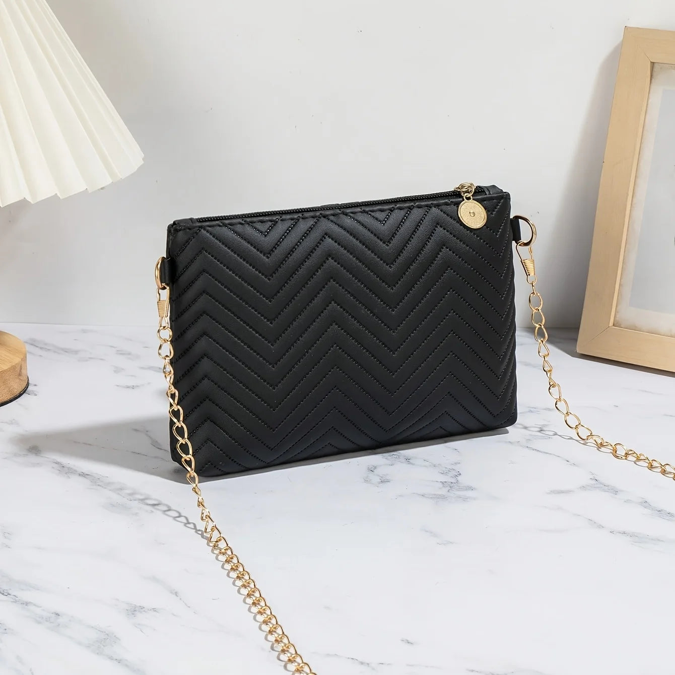 Quilted Chain Crossbody Bag