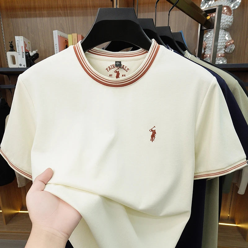 Embroidered Cotton Tee, Relaxed Fit